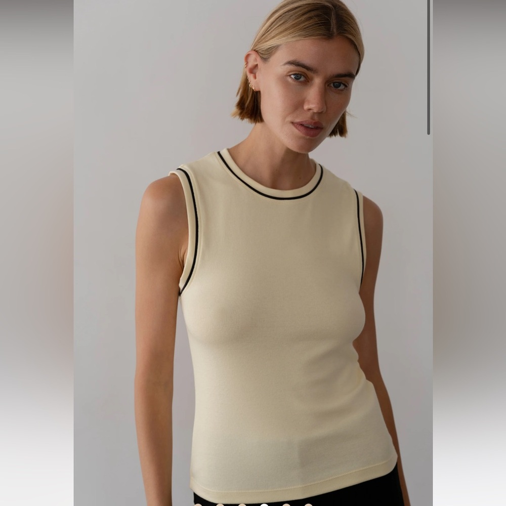 DONNI The Baby Rib Contrast Tank - Picture 4 of 6